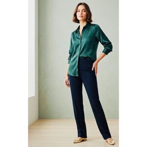 Express Dark Green Long Sleeve Button-Up Dress Shirt - Size LG